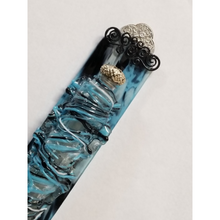 Load image into Gallery viewer, Mezuzah - Turquoise and Black
